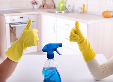 Local cleaners carrying out a deep clean in a Highbury property