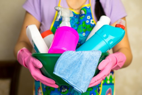 PPE and cleaning safety measures during a property service