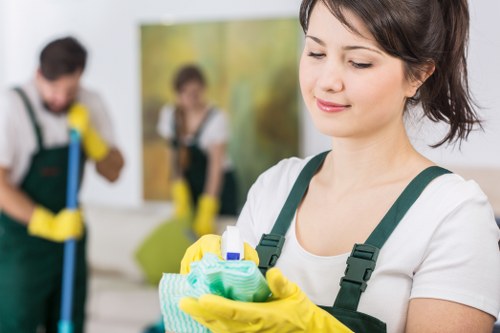 Professional cleaners preparing a Highbury property for inspection