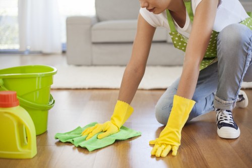Local cleaners preparing a Highbury flat for handover